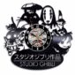 Wall clock featuring silhouettes of Studio Ghibli characters with exposed gears in the center.