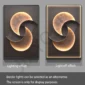 Two wall decorations with a circular design, one with lighting effect and the other without. Border lights can be selected. The screen is for display purposes only.